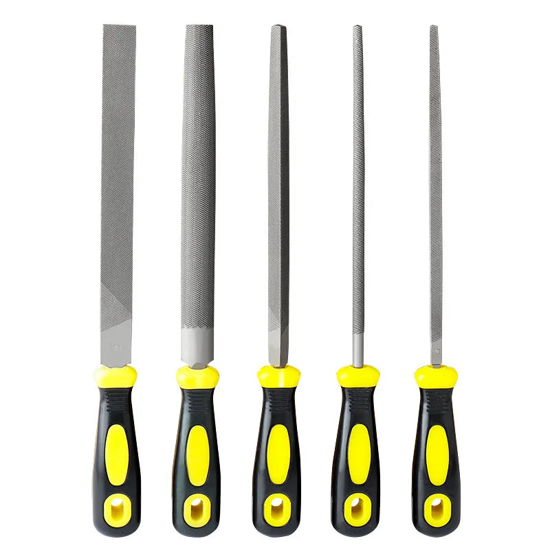 Juego de limas de ajuste de acero de alto carbono para trabajos pesados - Limas de dientes gruesos con mango ergonómico, herramientas para artesanía en metal y bricolaje pesado