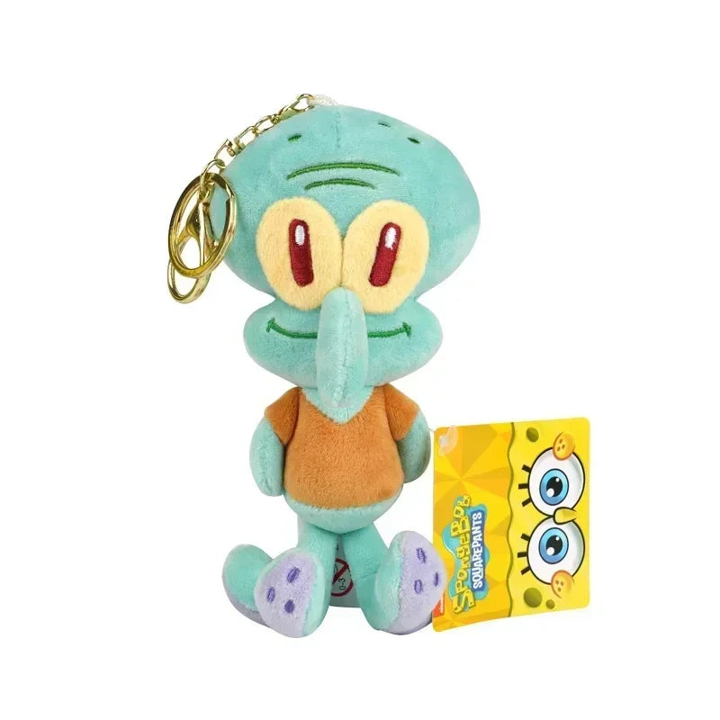Llavero de Peluche de Bob Esponja y Patricio Estrella de Dibujos Animados Kawaii, Colgante Creativo para Mochila de Gary, Regalos de Squidward Tentacles y Amigos