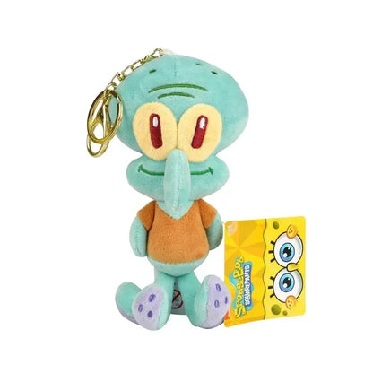 Llavero de Peluche de Bob Esponja y Patricio Estrella de Dibujos Animados Kawaii, Colgante Creativo para Mochila de Gary, Regalos de Squidward Tentacles y Amigos