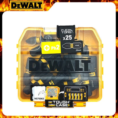 DEWALT DT70555T FLEXTORQ PH2 25mm Impact Screwdriver Bit Set, 25 Pieces, with Mini Storage Box, Fasteners, and Power Tool Accessories