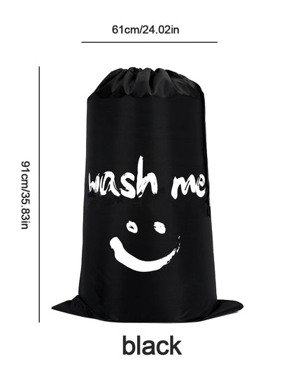 Smile Nylon Laundry Bag Travel Storage Pouch Machine Washable Dirty Clothes Storage Wash Drawstring Bag Large Capacity