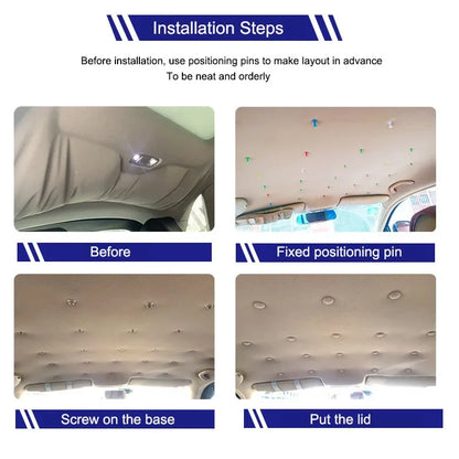 Car Interior Roof Fixing Buckles Screw Set Headliner Cloth Fabric Rivets Retainer Buckle Fastener Auto Accessories