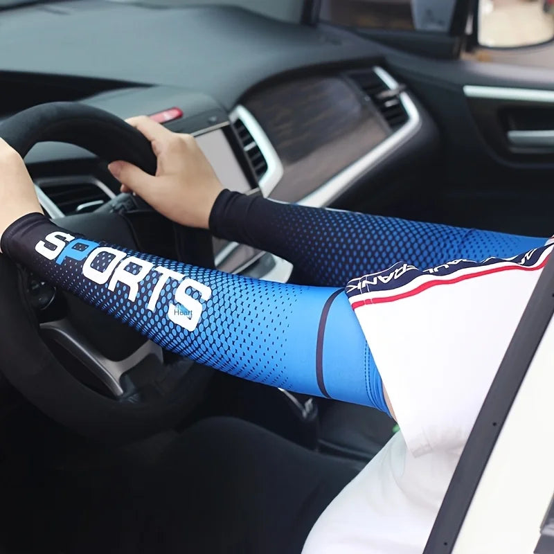 10Pcs Cooling Arm Sleeves, Stylish UV Protection Arm Sleeve Protectors, Breathable Elastic Cooling Covers for Golf Cycling Driving Outdoor Sports, Unisex All Day Comfort