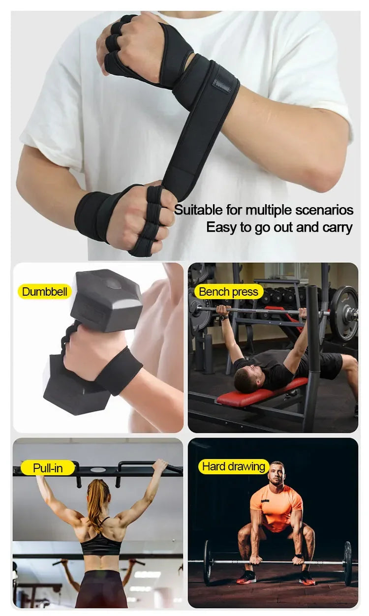 Guantes deportivos de entrenamiento para hombres y mujeres, guantes de entrenamiento, Fitness, culturismo, levantamiento de pesas, gimnasio, mano, muñeca, Protector de Palma