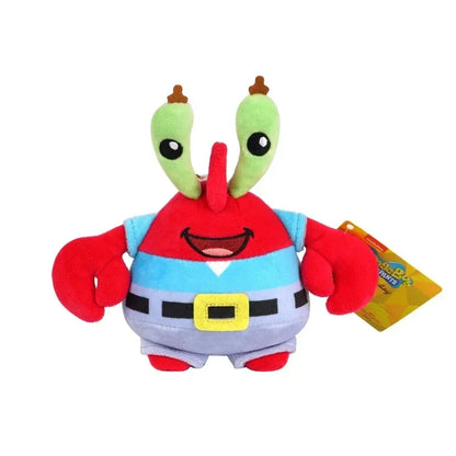 Llavero de Peluche de Bob Esponja y Patricio Estrella de Dibujos Animados Kawaii, Colgante Creativo para Mochila de Gary, Regalos de Squidward Tentacles y Amigos
