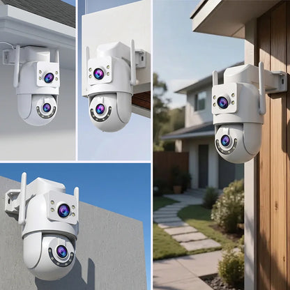 Jooan 4K 8MP HD Wifi cámara PTZ al aire libre 5G Wifi lente Dual cámaras IP de seguridad 5X Zoom AI seguimiento ONVIF cámara de vigilancia CCTV