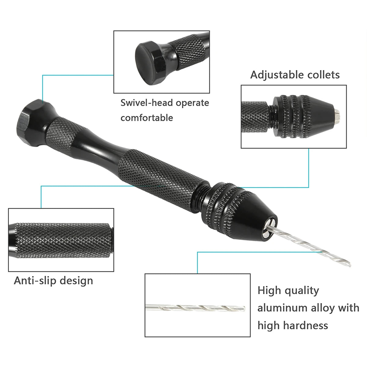 Mini Hand Drill Twist Drill Bits Set With Alloy Steel Twist Drills Rotary Tools For Craft Carving DIY Woodworking Plastic Jewelr