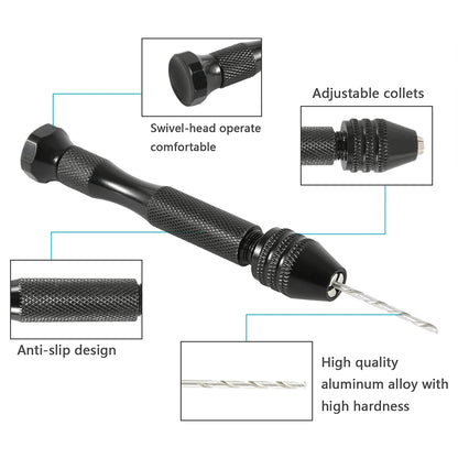 Mini Hand Drill Twist Drill Bits Set With Alloy Steel Twist Drills Rotary Tools For Craft Carving DIY Woodworking Plastic Jewelr