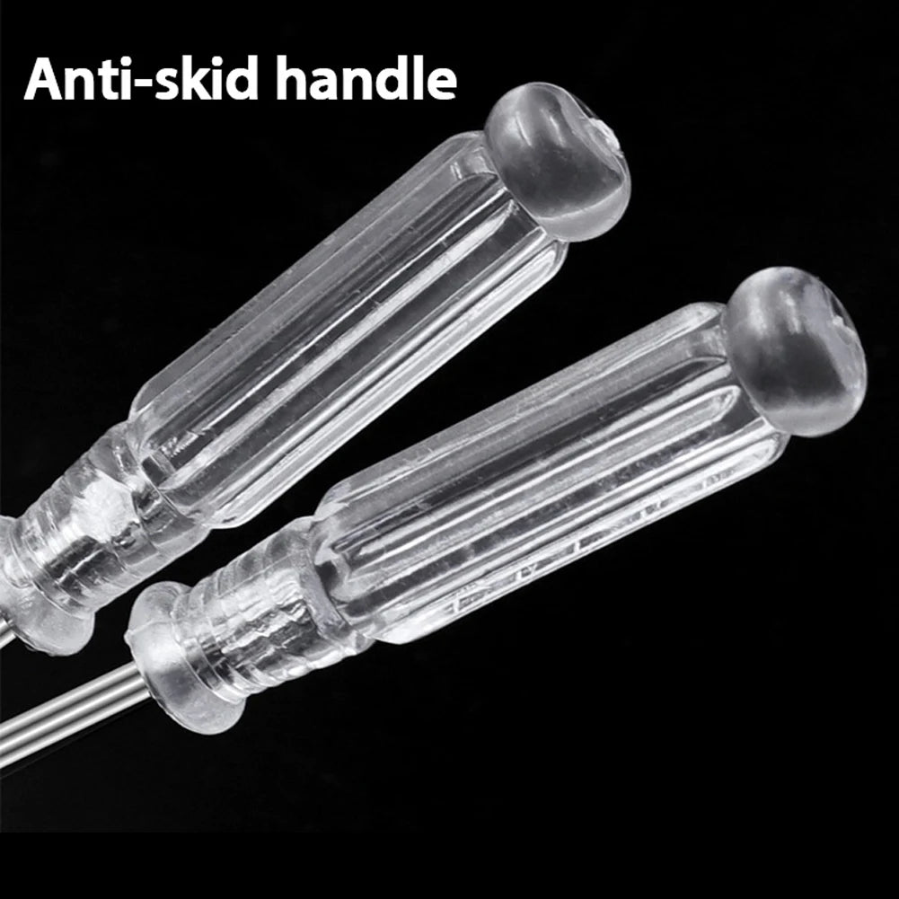 10pc 3.74in Small Screwdriver Set 3mm Tip Slotted and Phillips Screwdrivers Transparent Handle Precision Screwdriver Repair Tool