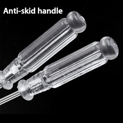 10pc 3.74in Small Screwdriver Set 3mm Tip Slotted and Phillips Screwdrivers Transparent Handle Precision Screwdriver Repair Tool