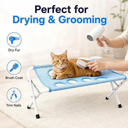 Adjustable Dog Grooming Hammock, Foldable Pet Bathing and Nail Clipping Helper, Breathable Mesh Support Harness for Pets