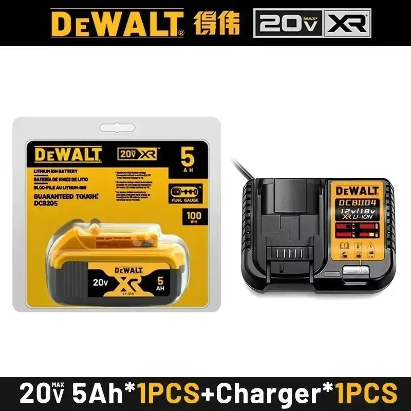 100% Original DeWalt 20V 5Ah 6Ah Battery Power Tool Replacement for DeWalt DCB206 DCB205 DCB805 DCB200 Power Tool