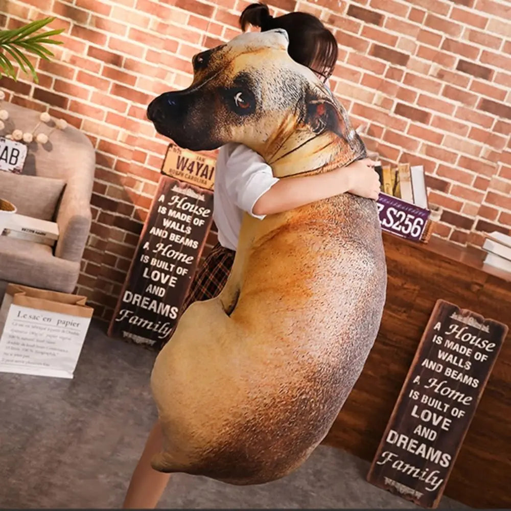 Soft Lifelike Animal Throw Pillow Hound Plush Creative Cushion 3D Dog Pillow Office