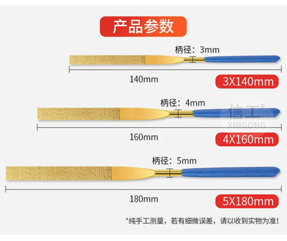Diamond File, Titanium-coated File, Metal Jade Grinding Tool Set