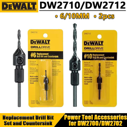 DEWALT DW2710/DW2711/DW2712 6/8/10MM Replacement Drill Bit Set and Countersink Wood Drilling Holes Power Tool Accessories