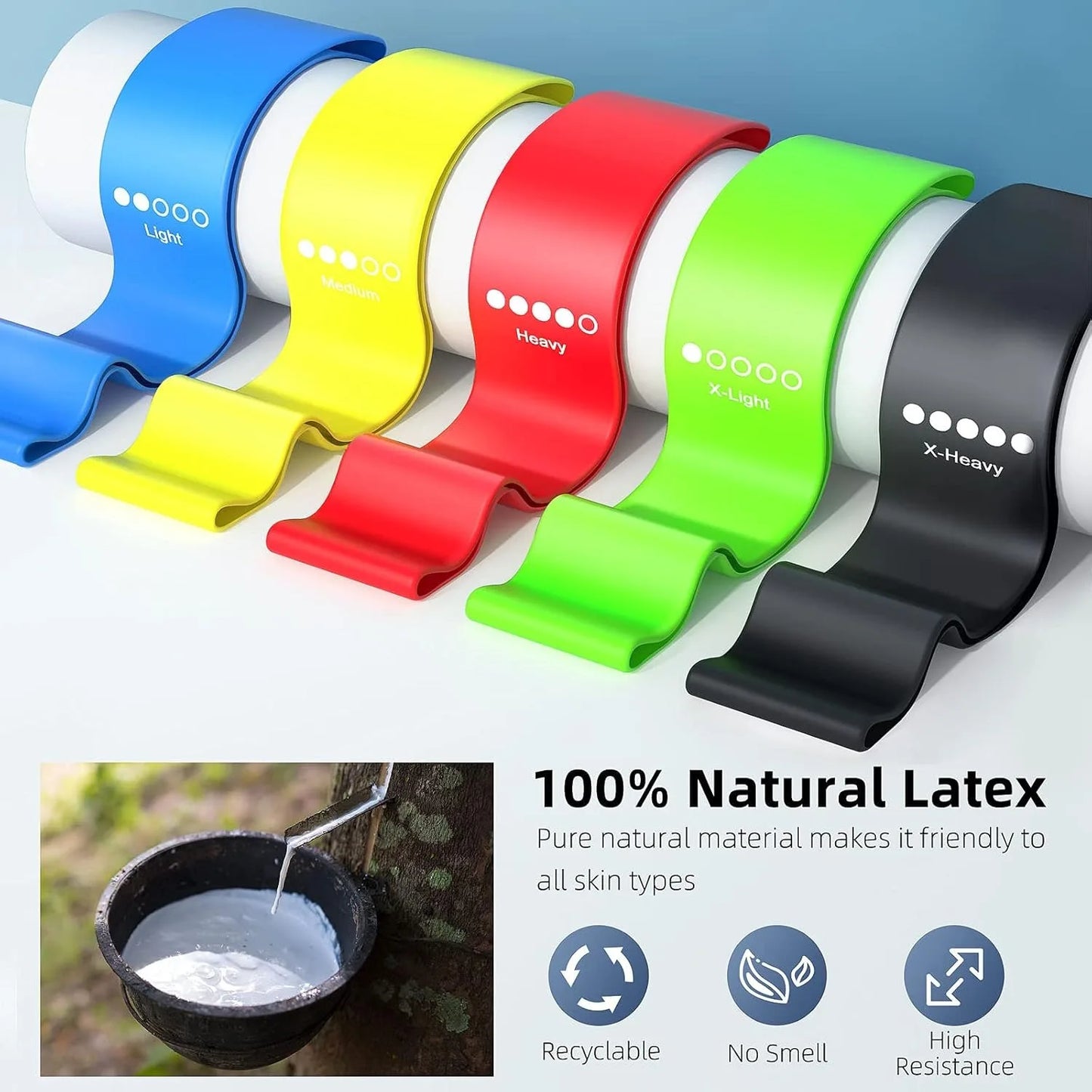 Bandas de resistencia de TPE, conjunto de Fitness, bandas de bucle de goma, entrenamiento de fuerza, expansor de entrenamiento, equipo de gimnasio de Yoga, bucle de goma elástico