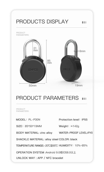 Smart Fingerprint Padlock 0.5s Unlock IP55 Waterproof Type-C Rechargeable for Luggage, Gym, Office, Zinc Alloy Anti-Theft Lock