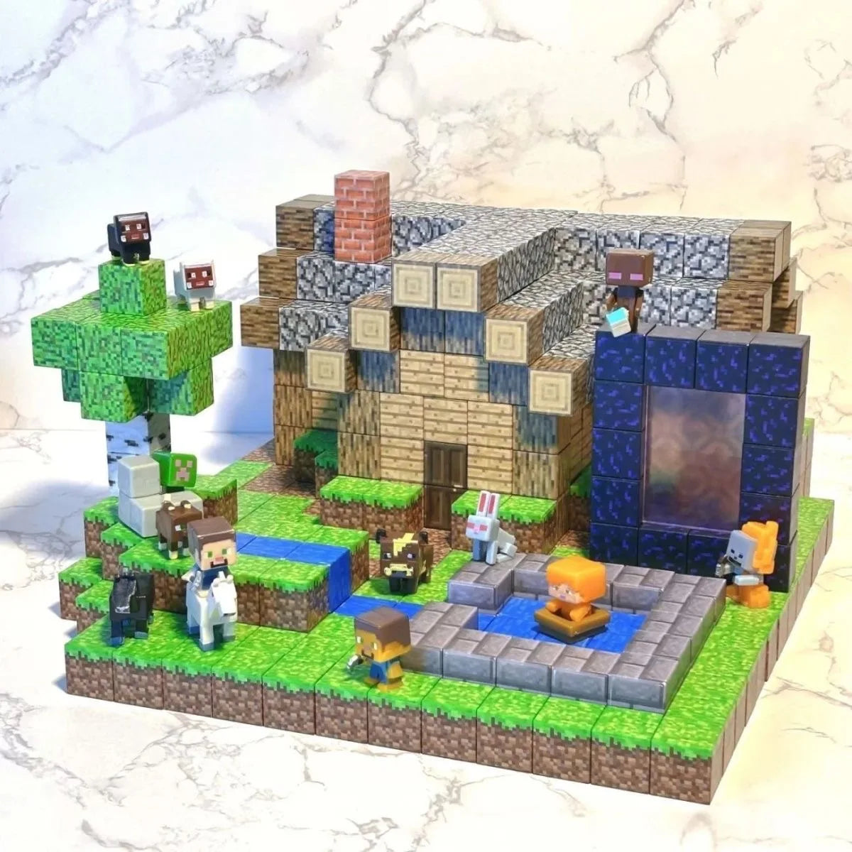 Mine World-bloques de construcción magnéticos para niños, ladrillos magnéticos con figuras, juego de construcción DIY, juguetes sensoriales STEM Montessori, regalos