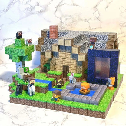 Mine World-bloques de construcción magnéticos para niños, ladrillos magnéticos con figuras, juego de construcción DIY, juguetes sensoriales STEM Montessori, regalos