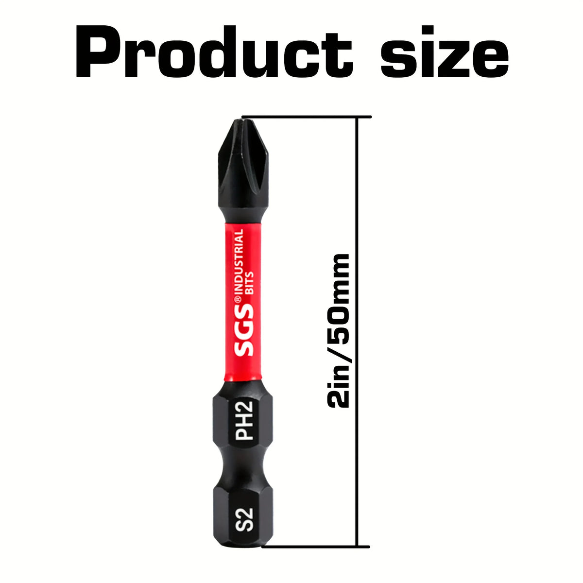 10/20 Piece S2 Steel PH2 Impact Screwdriver Bit Set, 50mm, Strong Magnetic, Anti-Twist, High Hardness, with Red Storage Box