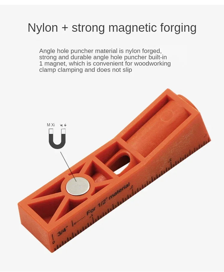 Pocket Hole Jig Oblique Hole Drill Guide Locator, Woodworking Angle Hole Punch Positioner for Furniture Joint DIY Carpentry