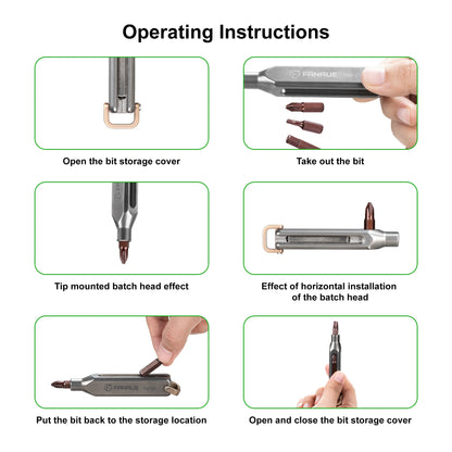 FANAUE Multifunctional Magnetic Keychain Mini Portable Folding Screwdriver Repair Tool Combination Pendant Portable Cross One