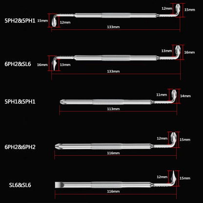 BROPPE Z-Type Screwdriver L-Shaped 90-Degree Right-Angle Elbow Bend Phillips/Slotted With Magnetic Short Screwdriver