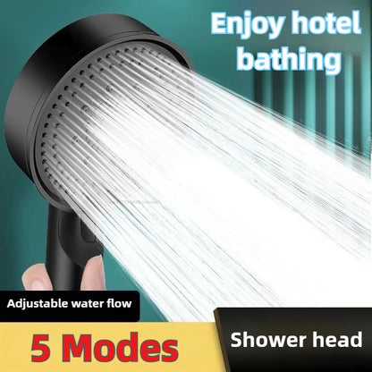 Cabezal de ducha de aumento de presión de 5 modos, boquilla de ducha de agua grande ajustable multifunción, accesorio de baño de masaje