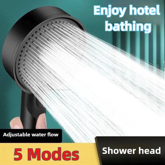 Cabezal de ducha de aumento de presión de 5 modos, boquilla de ducha de agua grande ajustable multifunción, accesorio de baño de masaje