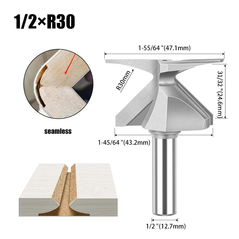 Arc Bending Integrated Router Bit R10 R18 R30 R50 Radius Forming Cutter for Wood Door Wall Panel Cabinet MDF Plywood Woodworking
