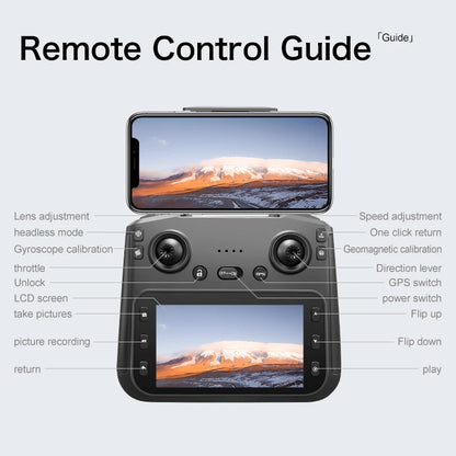 S-X1 MAX 4K Dron profesional con cámara HD cardán de 3 ejes GPS Dron sin escobillas 5G WIFI pantalla Control remoto RC Quadcopter Juguetes