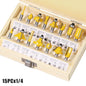 1/2 inch-1/4 inch-CNC solid carbide woodworking router bit, edge trimming machine wood milling cutter, 24-35-50 pcs wood tool set