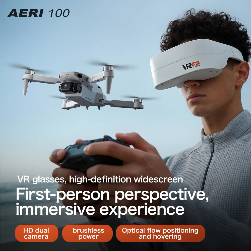 Mini Helicóptero RC Aeri 100 Drone 8K Profesional FPV con Cámara de Seguridad, Retorno Automático, UHD WiFi, Control Remoto, Juguete Volador para Niños