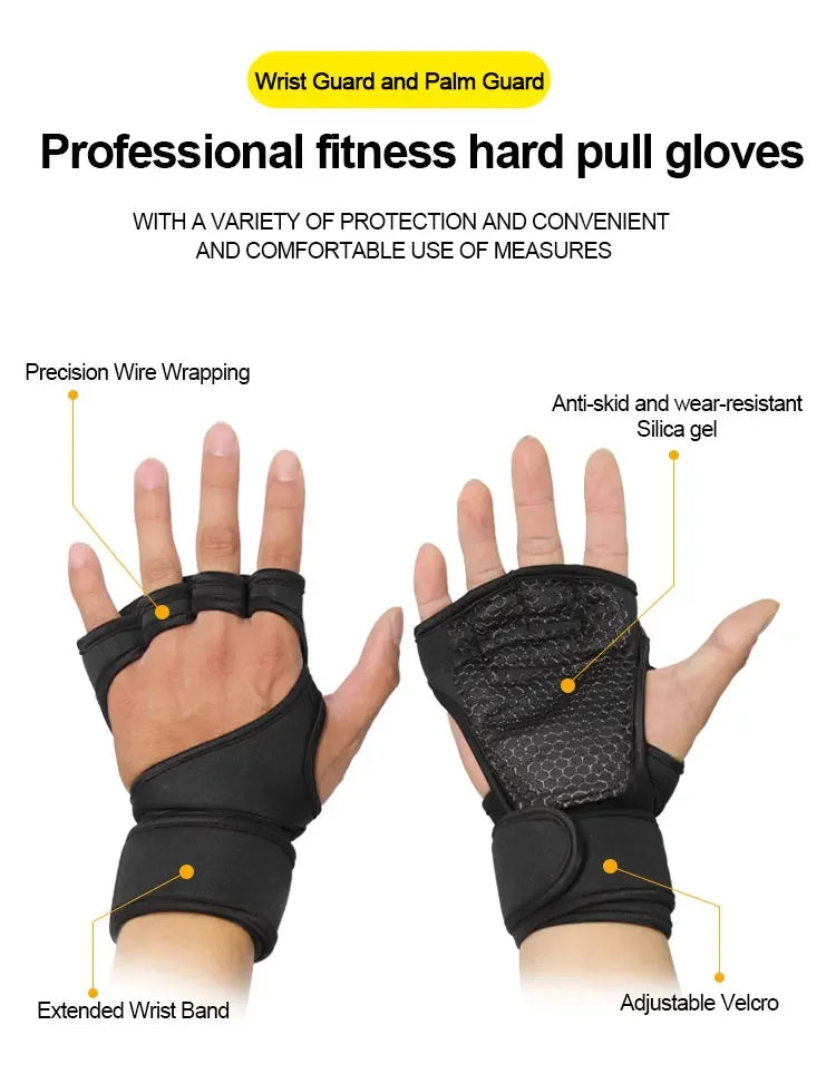 Guantes deportivos de entrenamiento para hombres y mujeres, guantes de entrenamiento, Fitness, culturismo, levantamiento de pesas, gimnasio, mano, muñeca, Protector de Palma