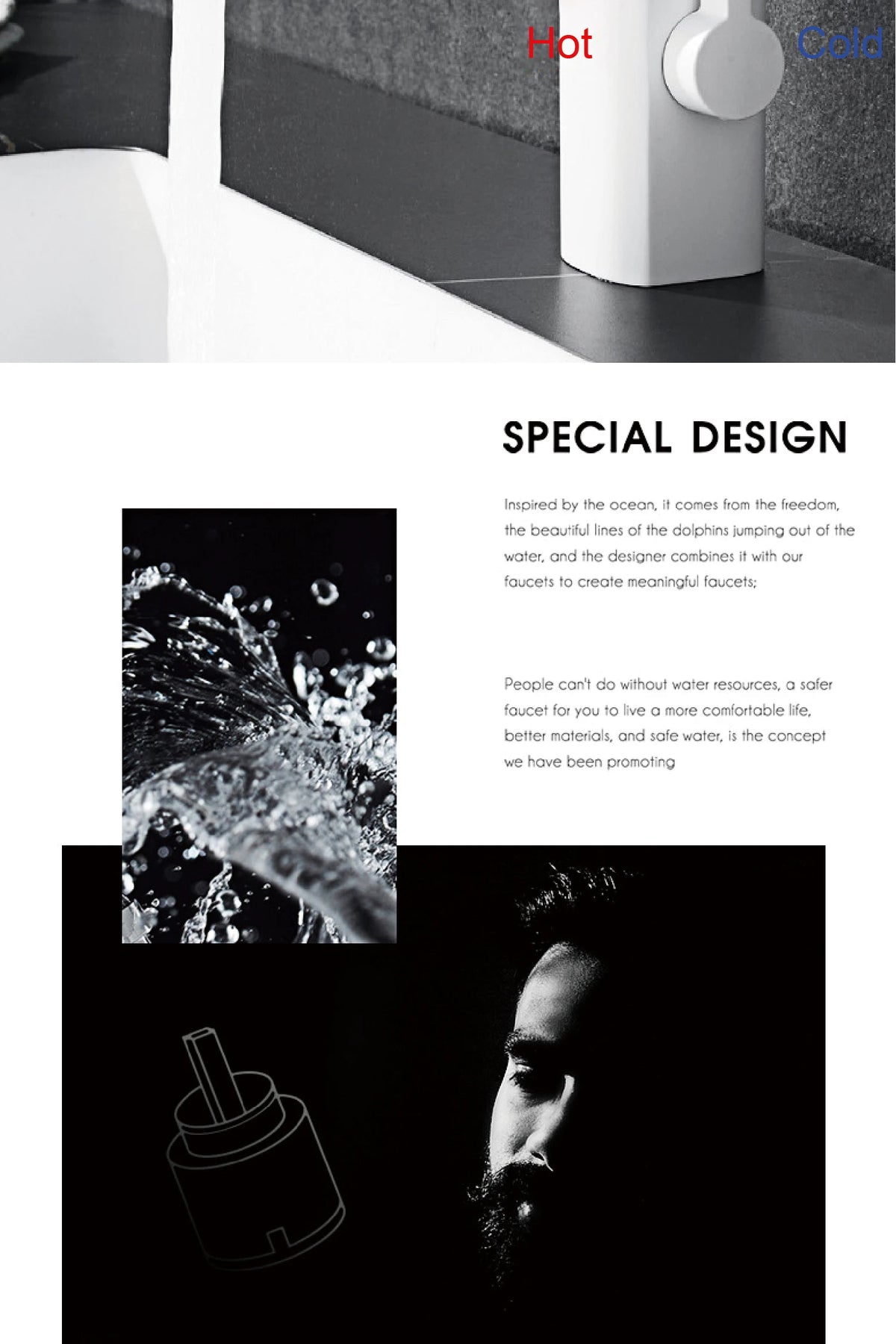 White Intelligent Brass Bathroom Faucet, Induction Design with LED Temperature Display, Single-Hole Single-Handle Hot and Cold Basin Tap