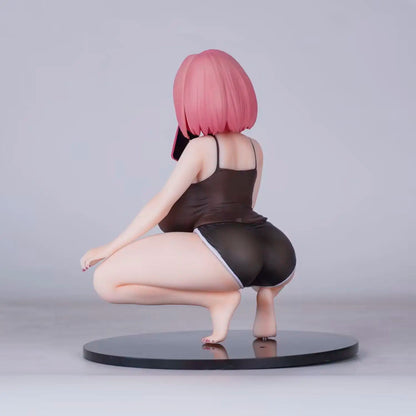 Figura de Chica Anime a Escala 1/6 en Pose Agachada, en Caja, de PVC, Coleccionable, Adorno de Escritorio para Entusiastas de la Colección de Anime para Adultos