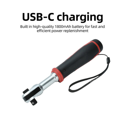 USB-C Rechargeable Electric Ratchet Wrench 3.6V 320 RPM 1/4' 3/8' Bidirectional with LED Battery Indicator for DIY Repair Auto