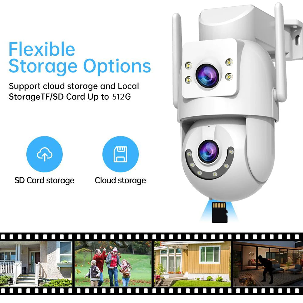 Jooan 4K 8MP HD Wifi cámara PTZ al aire libre 5G Wifi lente Dual cámaras IP de seguridad 5X Zoom AI seguimiento ONVIF cámara de vigilancia CCTV