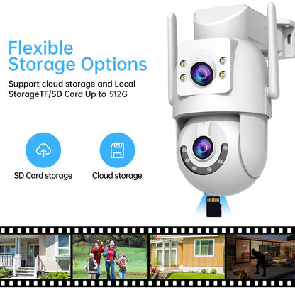Jooan 4K 8MP HD Wifi cámara PTZ al aire libre 5G Wifi lente Dual cámaras IP de seguridad 5X Zoom AI seguimiento ONVIF cámara de vigilancia CCTV