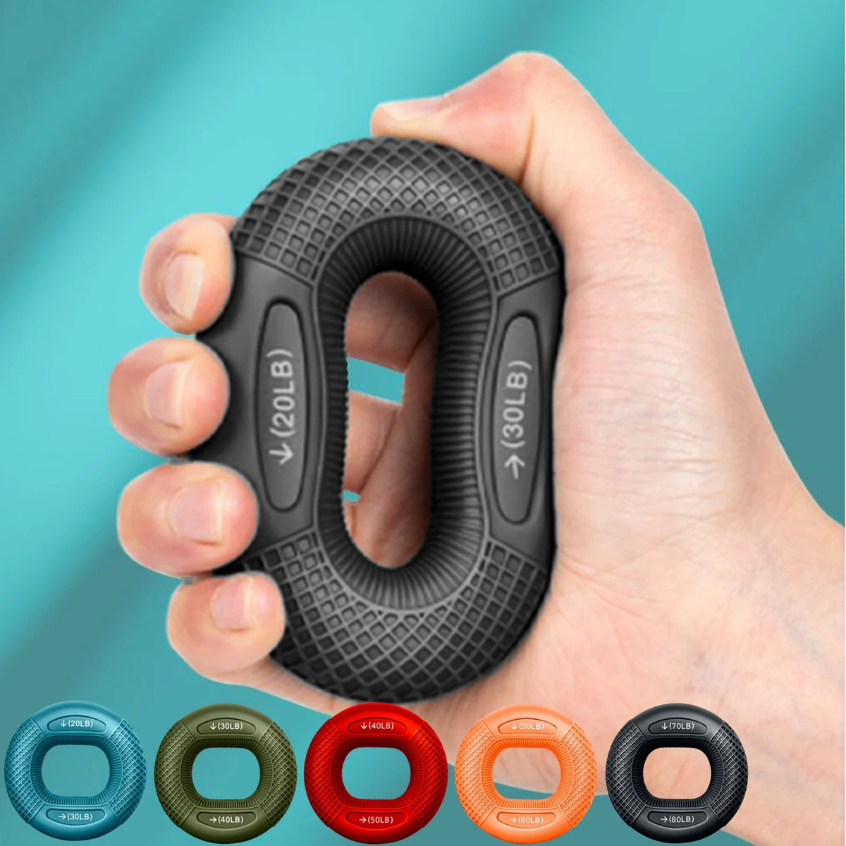 Silicone Finger Strengthener Ring, Hand and Wrist Muscle Trainer Ring, Carpal Expander for Exercise and Fitness