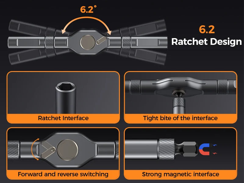74 in1 Ratchet Screwdriver Set Detachable Ratchet T Handle Portable Repair Tool Kit for Furniture Computer Bicycle Eyeglass DIY