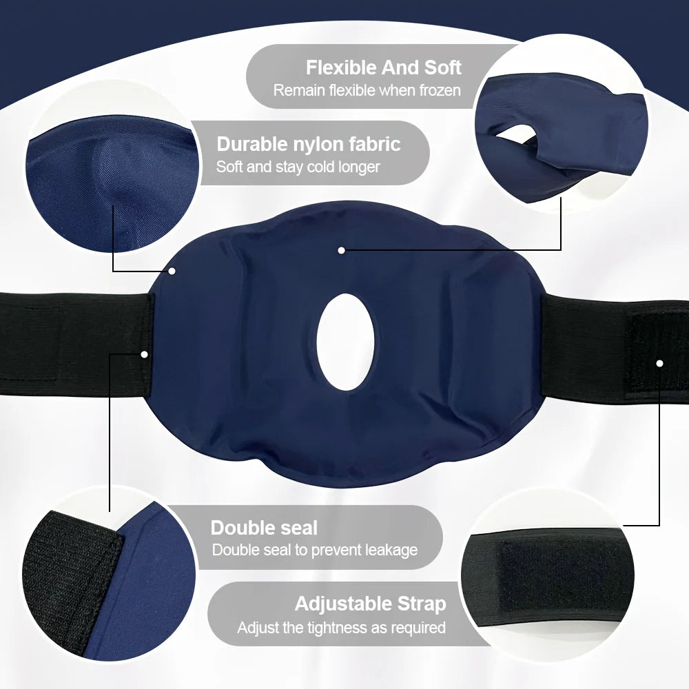 Reusable Knee Ice Pack Wrap, Adjustable Cold Compress for Knee, Cold Therapy Gel Pads for Pain Relief and Sports Injuries