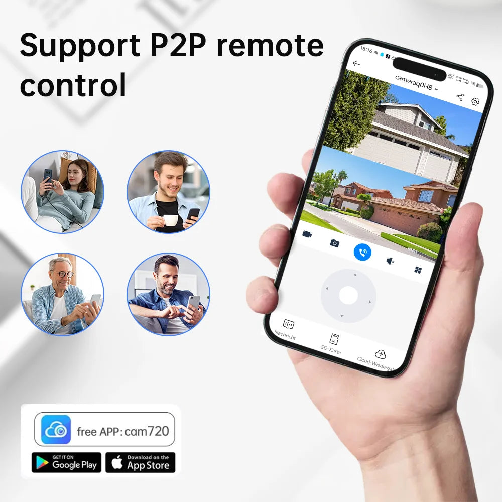 Jooan 4K 8MP HD Wifi cámara PTZ al aire libre 5G Wifi lente Dual cámaras IP de seguridad 5X Zoom AI seguimiento ONVIF cámara de vigilancia CCTV