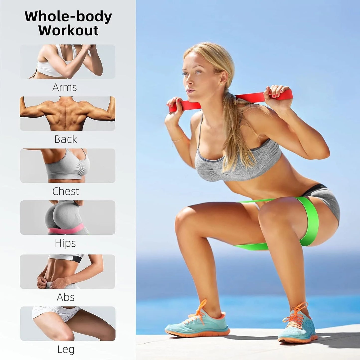 Bandas de resistencia de TPE, conjunto de Fitness, bandas de bucle de goma, entrenamiento de fuerza, expansor de entrenamiento, equipo de gimnasio de Yoga, bucle de goma elástico