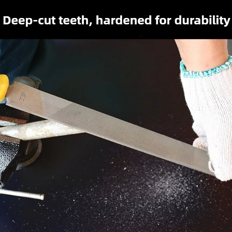 Juego de limas de ajuste de acero de alto carbono para trabajos pesados - Limas de dientes gruesos con mango ergonómico, herramientas para artesanía en metal y bricolaje pesado