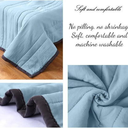 New Double Sided Cooling Blanket Skin-Friendly Breathable Conditioning Quilt Cold Effect Lightweight Cooler Quilt Spring Summer