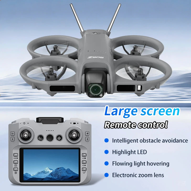 Dron Lenovo Z906 con Cámara Aérea 8K HD, Inteligente, con Sistema Anticolisión, Control Remoto con Pantalla Grande, Plegable, Motor sin Escobillas, GPS