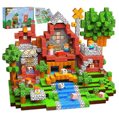 Juego de Bloques de Construcción Magnéticos Montessori STEM, Juguetes Educativos Sensoriales, Mundo de Mario, Niños y Niñas, Cubo Magnético DIY, Regalo