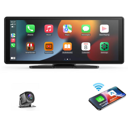 Universal Portable CarPlay Car Screen, Car Radio Multimedia WiFi Video Player, Wireless CarPlay Display for Apple or Android