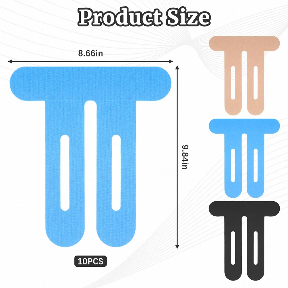 10PCS Kinesiology Tape for Knees, Waterproof & Elastic, Breathable Knee Tape, Athletic Tape Provide Support & Stability for Running